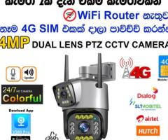 4G Sim Card CCTV PTZ Outdoor Night Vision Color Dual Lens Camera (Code:1026B)